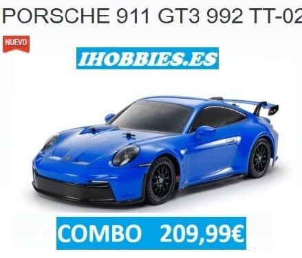 PORSCHE 911 GT3 992 TT-02 1/10 TAMIYA COMBO RTR BASIC