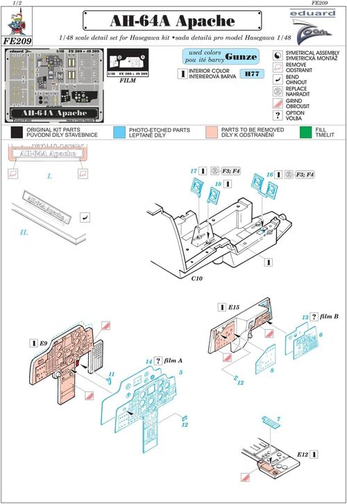 AH-64 APACHE PARA HASEGAWA FOTOGRABADO