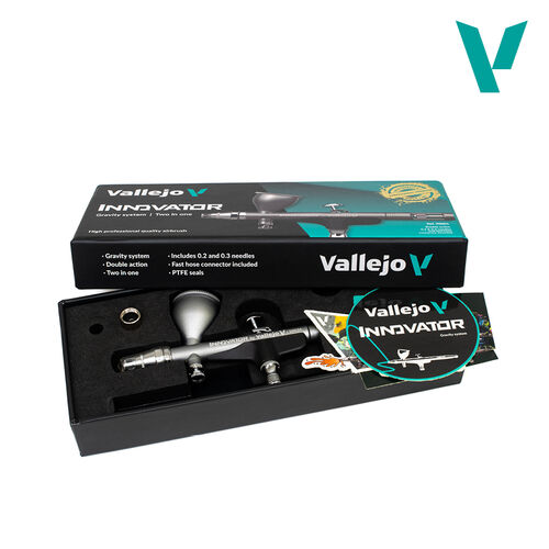 AEROGRAFO INNOVATOR GRAVITY SYSTEM 0.2MM Y 0.3MM VALLEJO