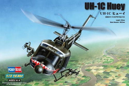 UH-1C HUEY HELICOPTERO 1/72 HOBBYBOSS