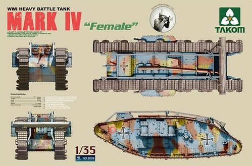 MARK IV WWI HEAVY BATTLE TANK 1/35 FEMALE TAKOM