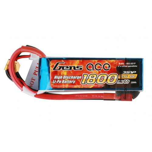 1800mAh 11,1V 3S1P 40C LIPO GENSACE