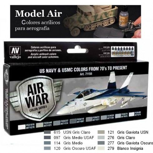 SET US NAVY & USMC MODELAIR VALLEJO