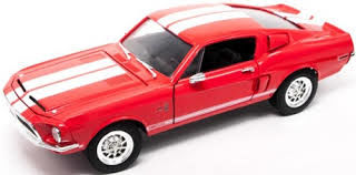 MUSTANG SHELBY GT500KR 1968 ROJO 1/18 METAL ROAD SIGNATURE