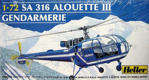 SA 316 ALOUETTE III GENDARMERIE 1/72 HELLER