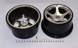 LLANTA TRAS. BAJA 1/5 NYLON+ALUMINIO 2UDS